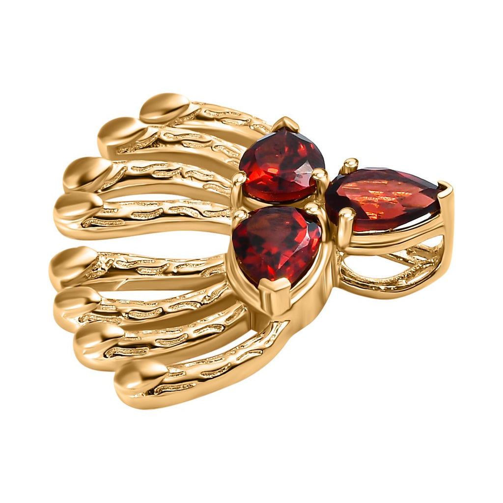 Roter Granat Anhänger, Messing vergoldet, ca. 2.49 ct