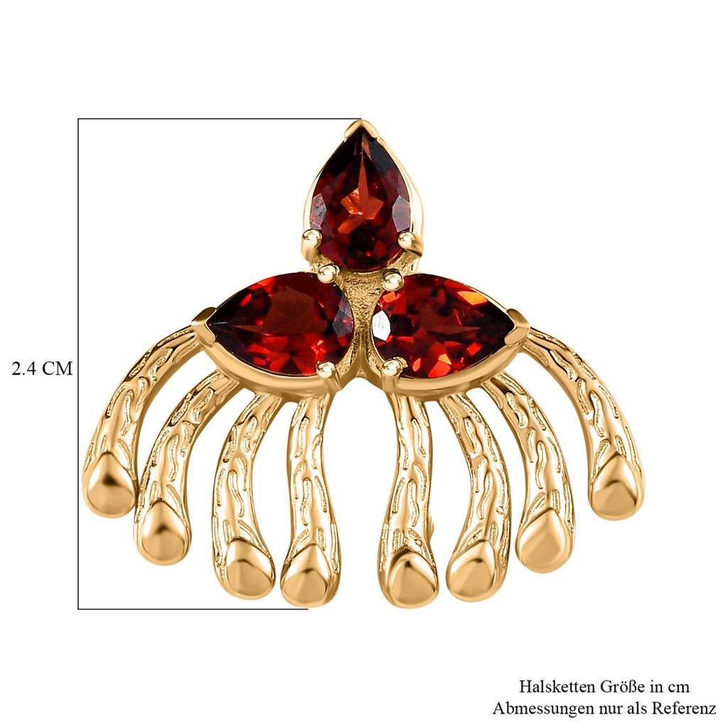 Roter Granat Anhänger, Messing vergoldet, ca. 2.49 ct