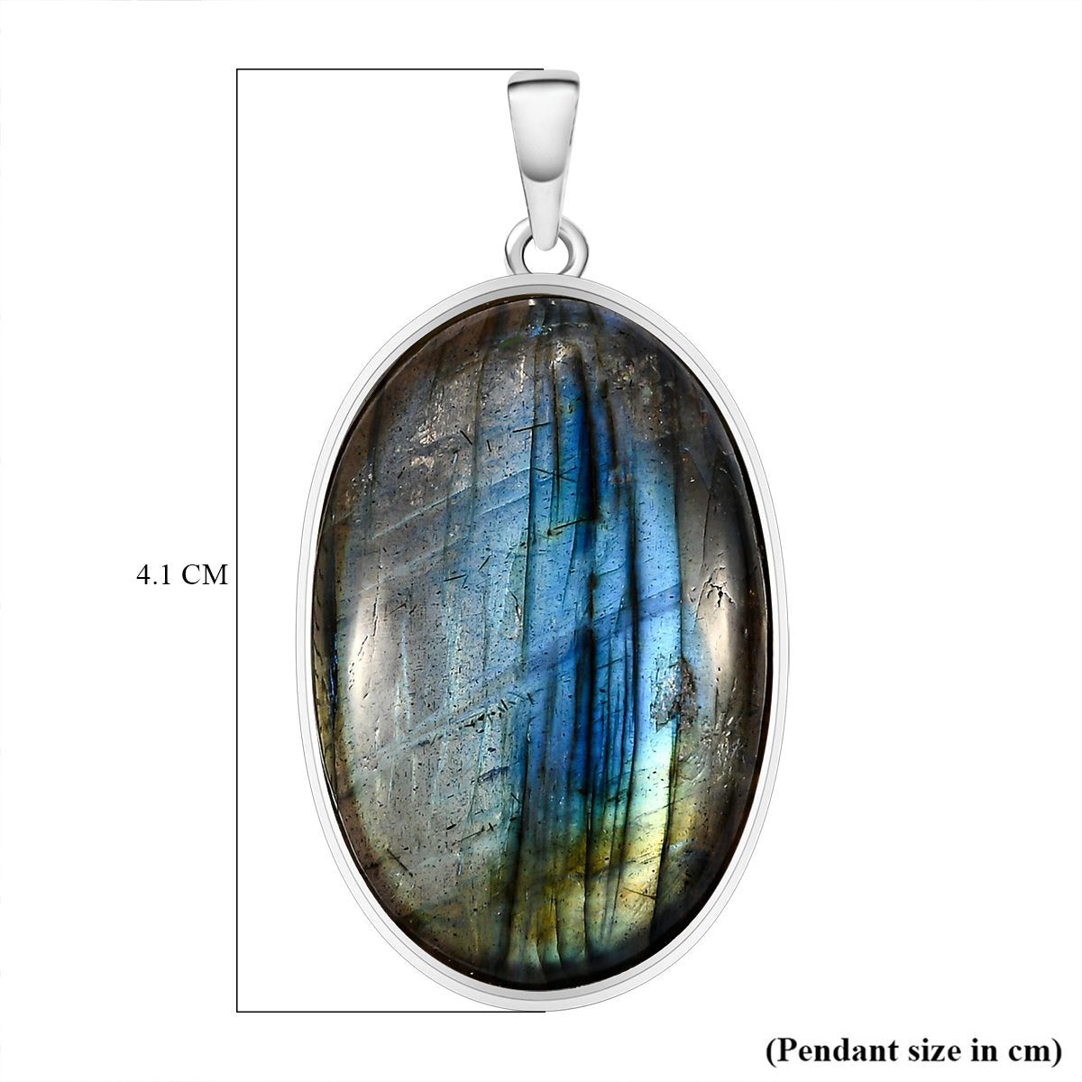 Labradorit Anhänger, 925 Silber platiniert, ca. 33.36 ct