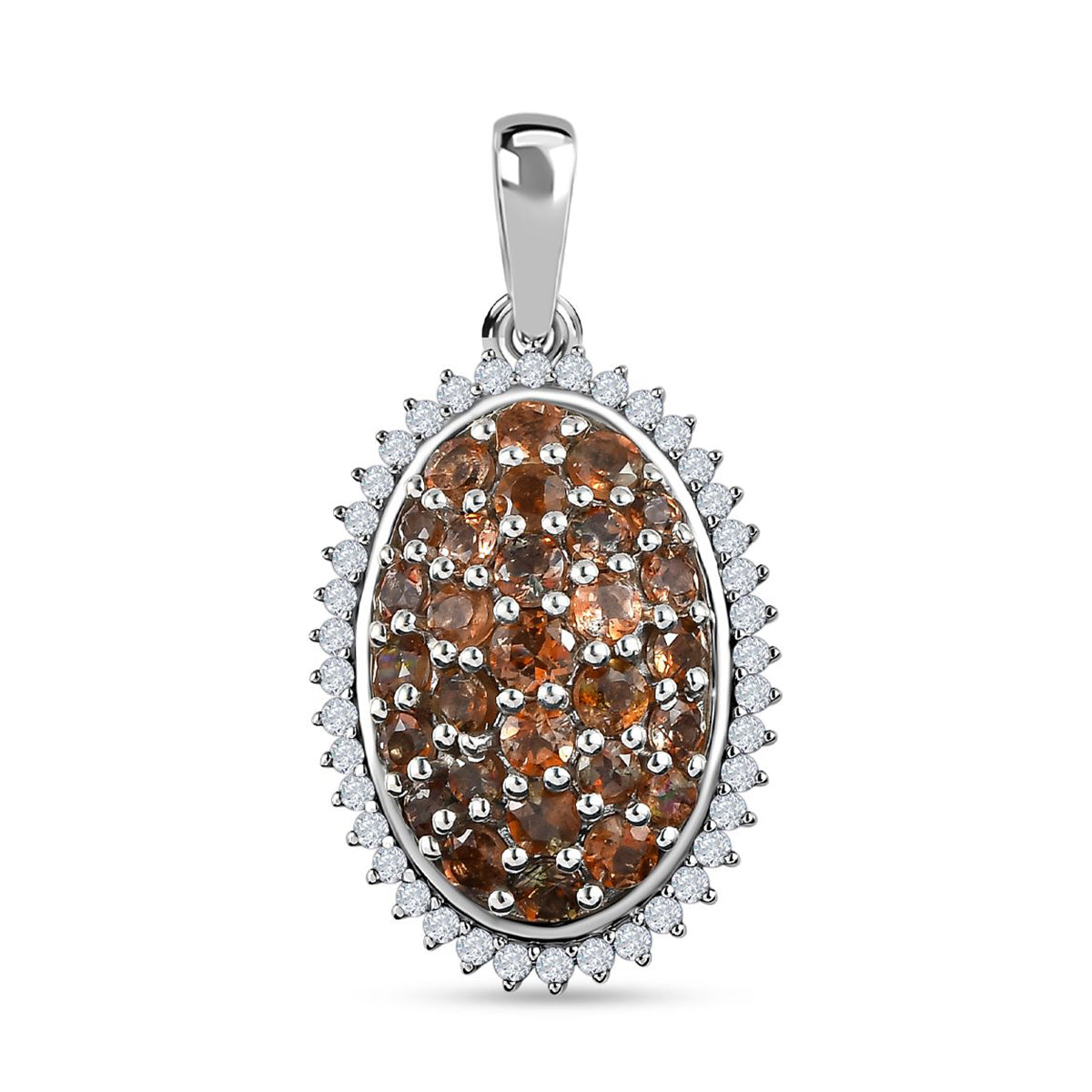 Natürlicher Jenipapo Andalusit Anhänger 925 Silber platiniert ca. 2.35 ct