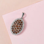 Natürlicher Jenipapo Andalusit Anhänger 925 Silber platiniert ca. 2.35 ct