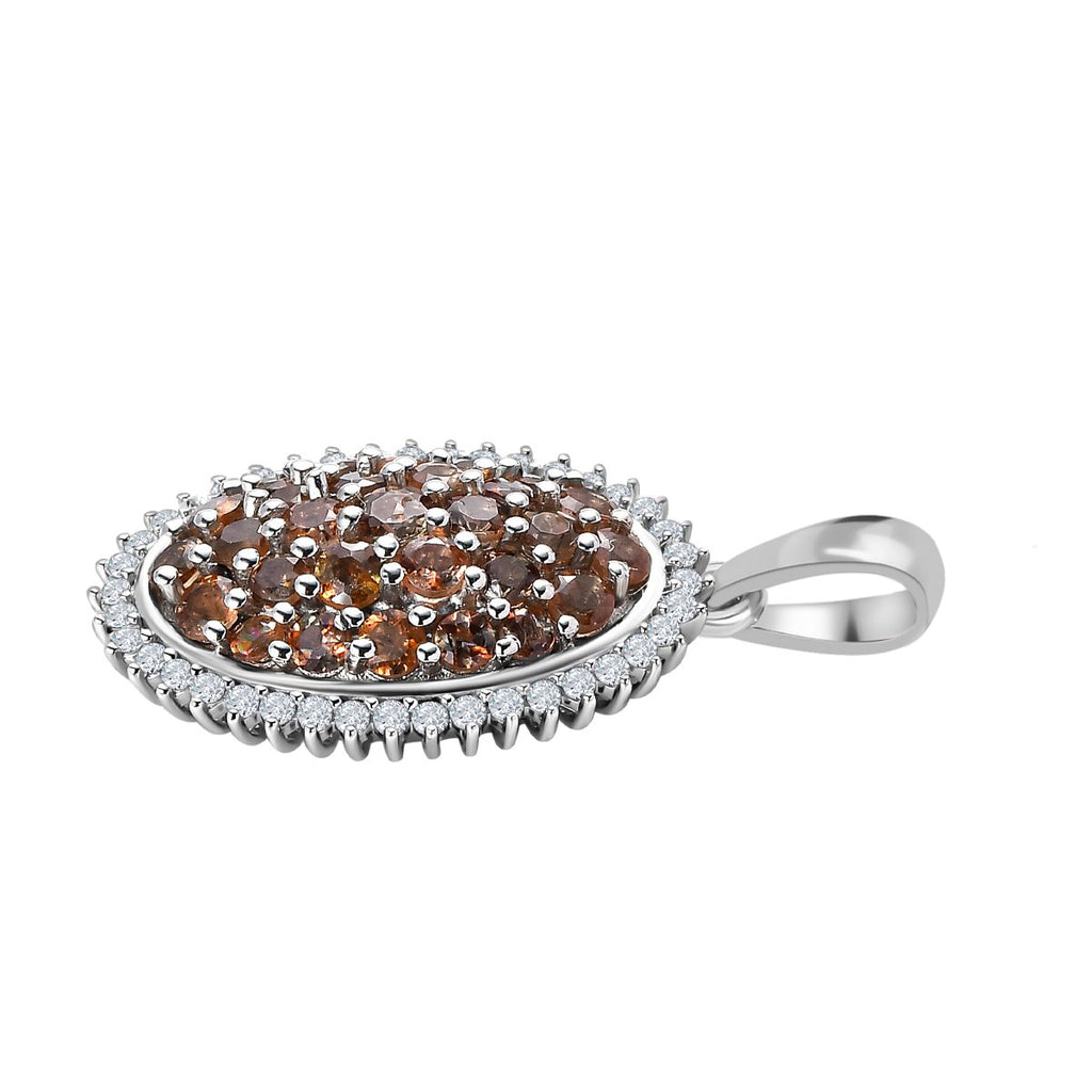 Natürlicher Jenipapo Andalusit Anhänger 925 Silber platiniert ca. 2.35 ct
