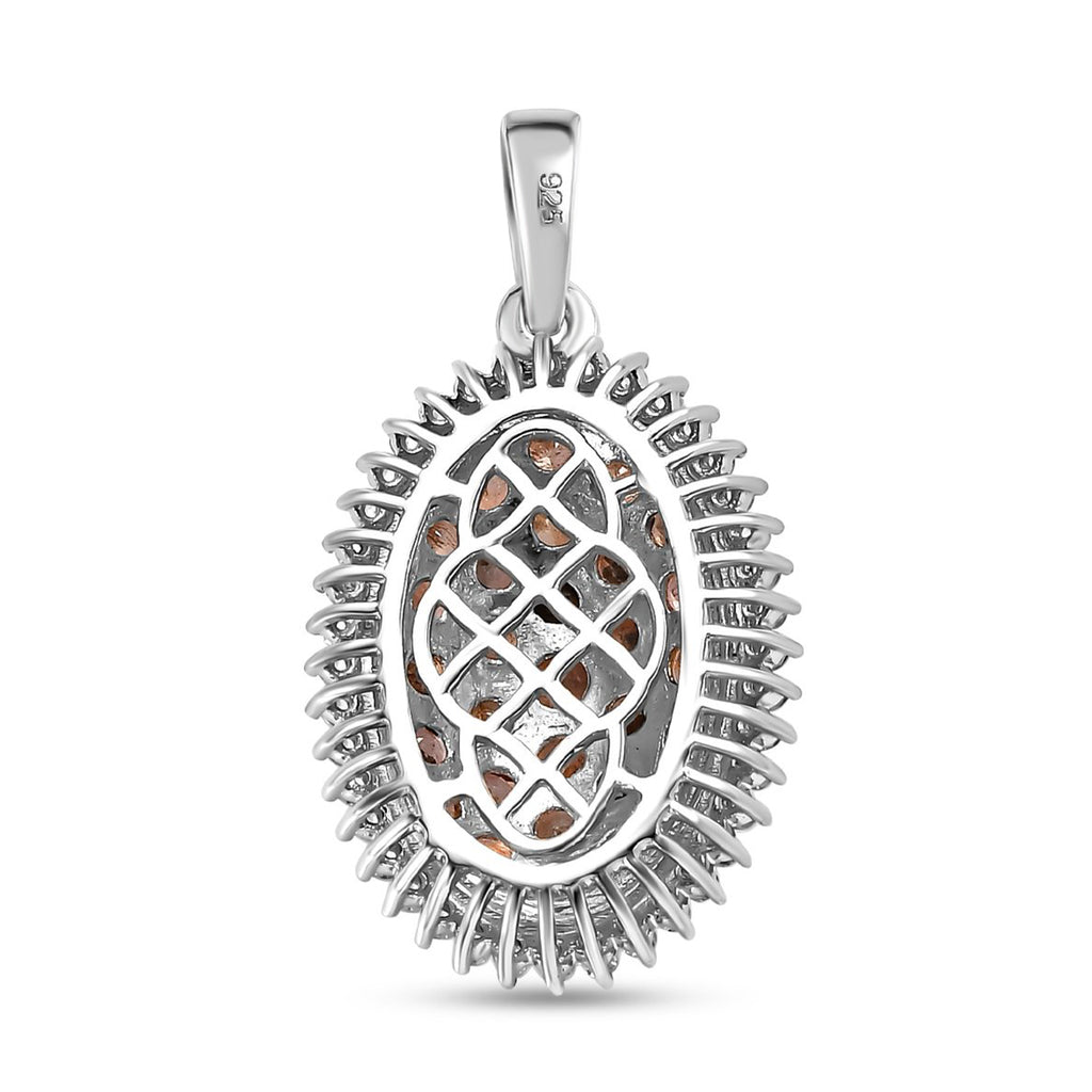 Natürlicher Jenipapo Andalusit Anhänger 925 Silber platiniert ca. 2.35 ct