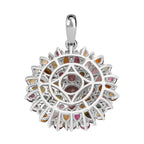Natürlicher mehrfarbiger-Turmalin Anhänger, 925 Silber platiniert, ca. 6.26 ct