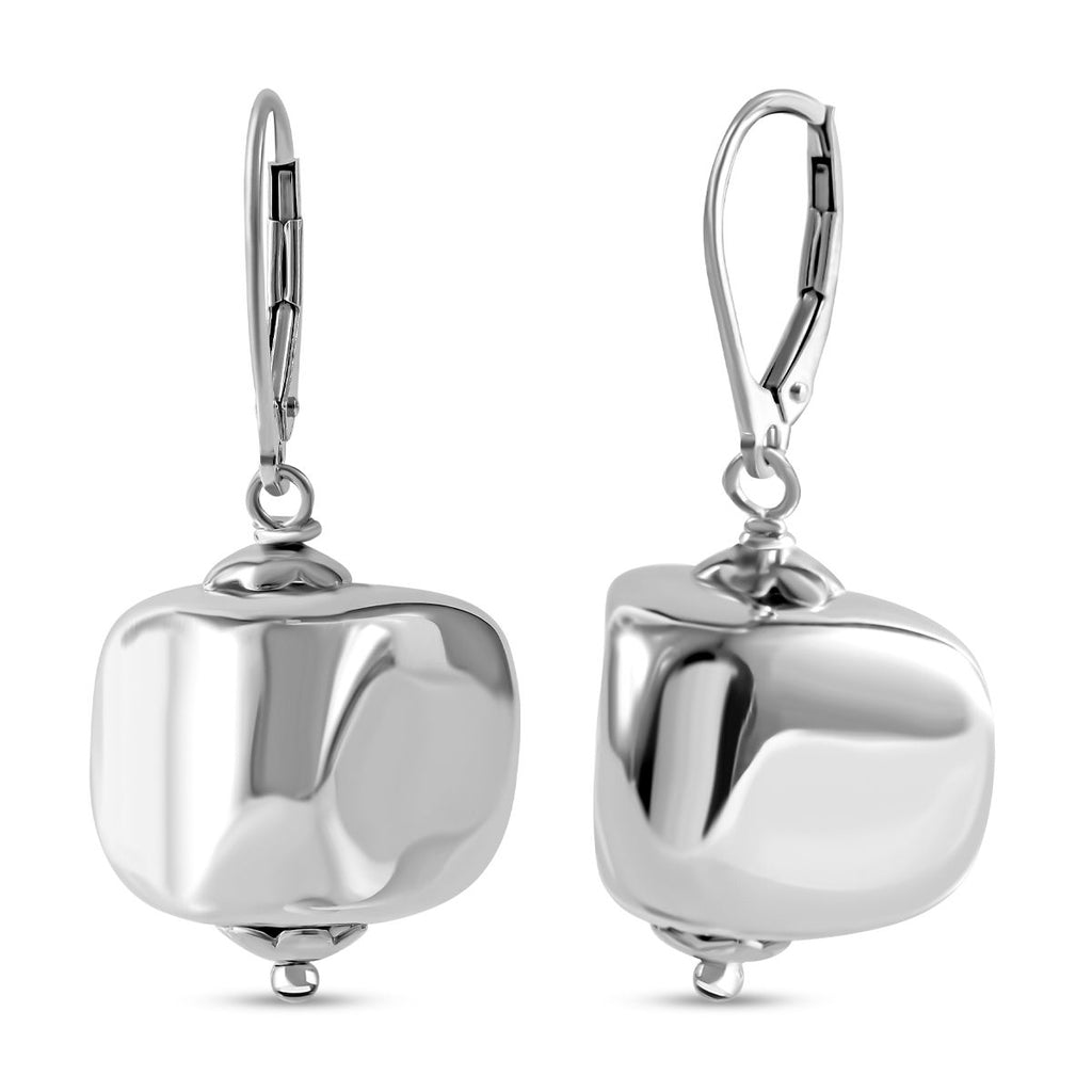 Konkave quadratische Ohrringe, 925 Silber, ca. 6,50g