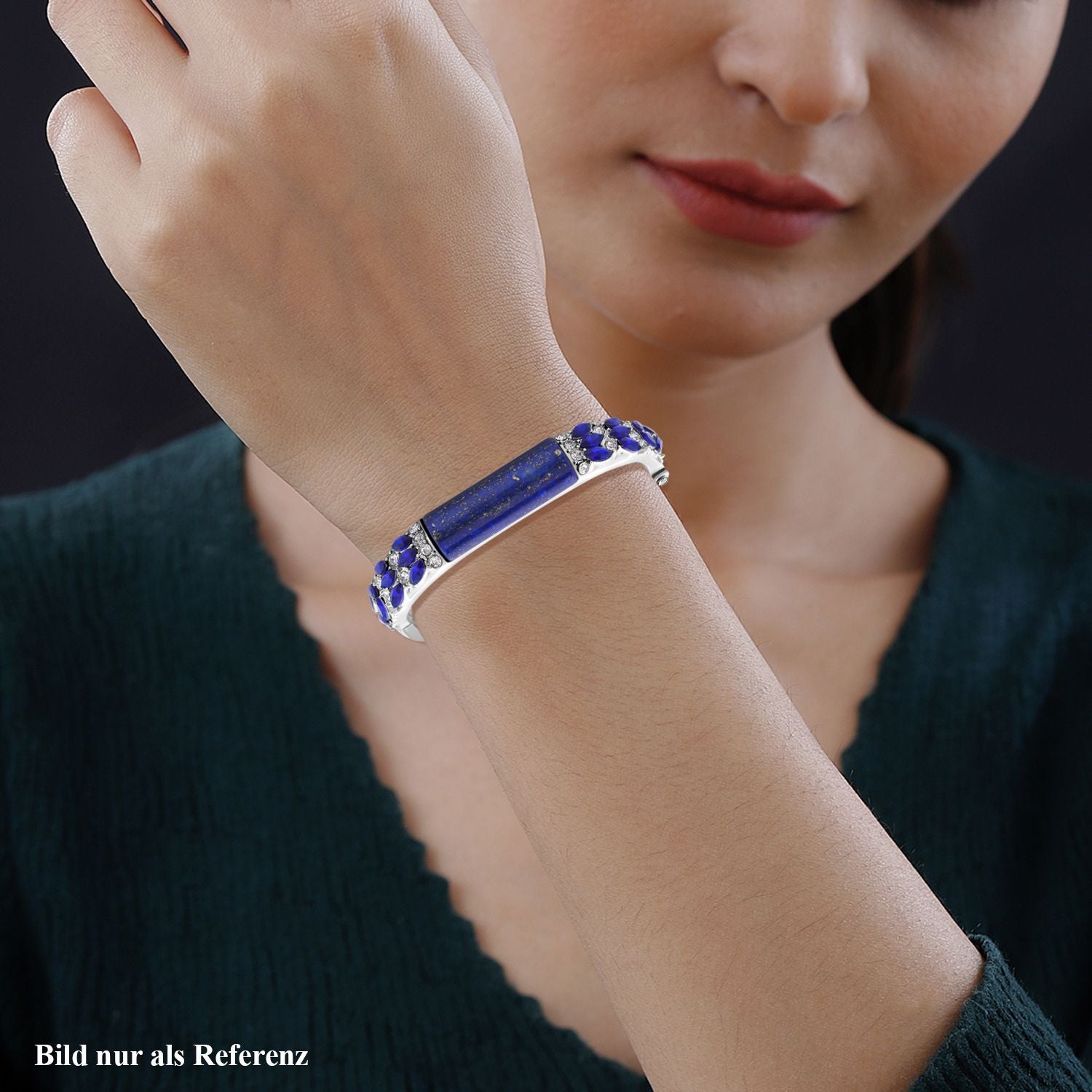 Lapislazuli, blauer Kristall Armreif, ca. 18 cm