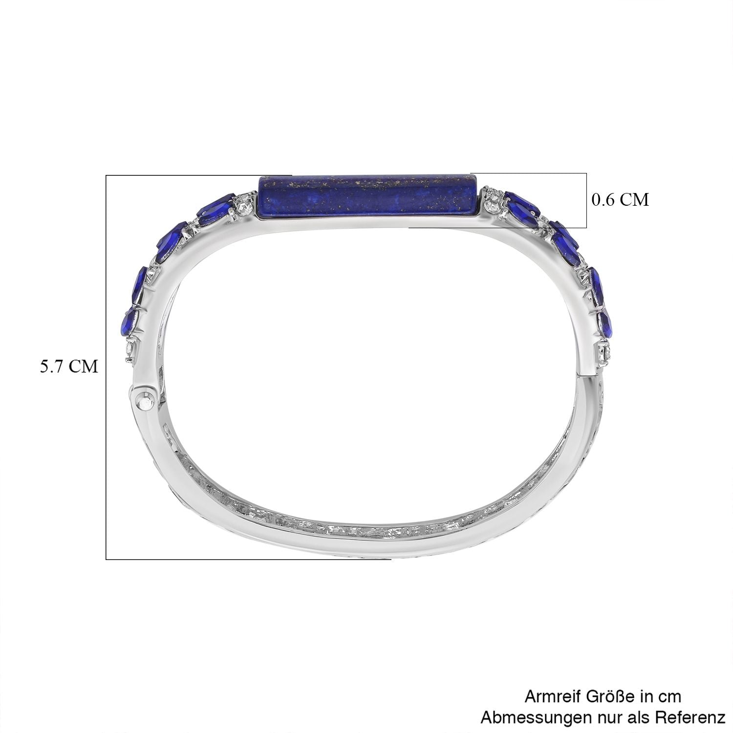 Lapislazuli, blauer Kristall Armreif, ca. 18 cm