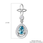 Kambodschanische, blaue und weiße Zirkon Ohrringe, 925 Silber platiniert ca. 1.58 ct