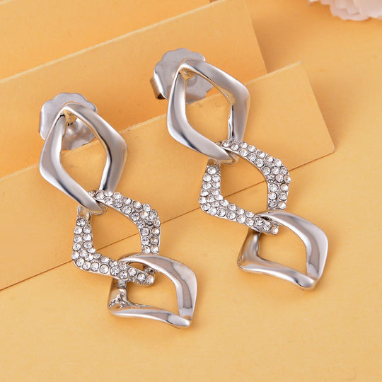 Weißer Kristall, Ohrringe 1.00 ct