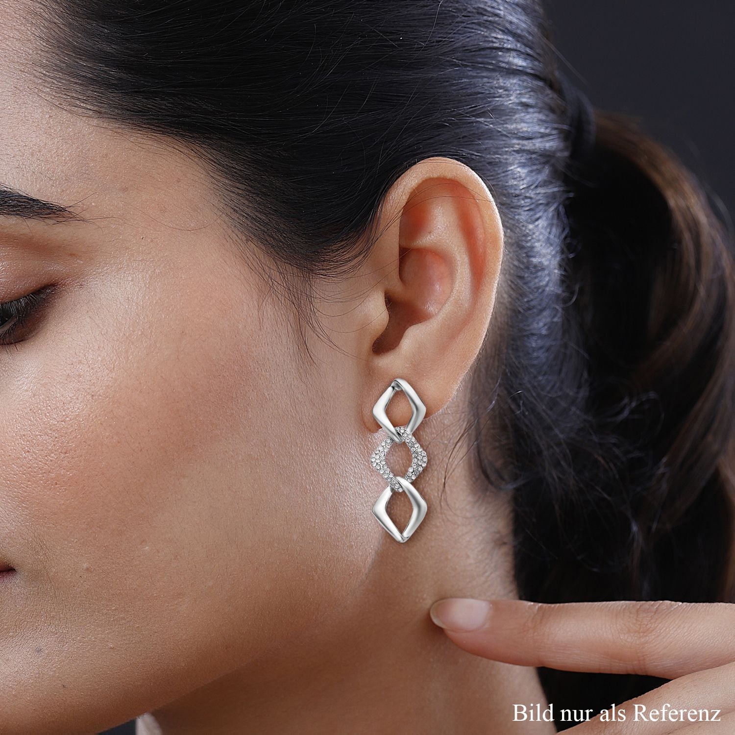 Weißer Kristall, Ohrringe 1.00 ct