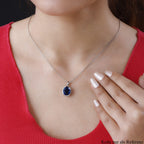 Ceylon Farbe Quarz Anhänger 925 Silber platiniert ca. 4.88 ct