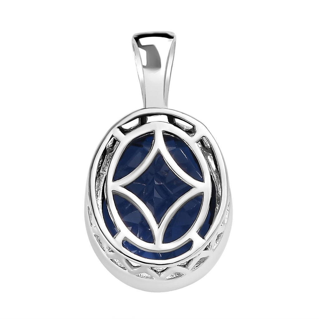 Ceylon Farbe Quarz Anhänger 925 Silber platiniert ca. 4.88 ct