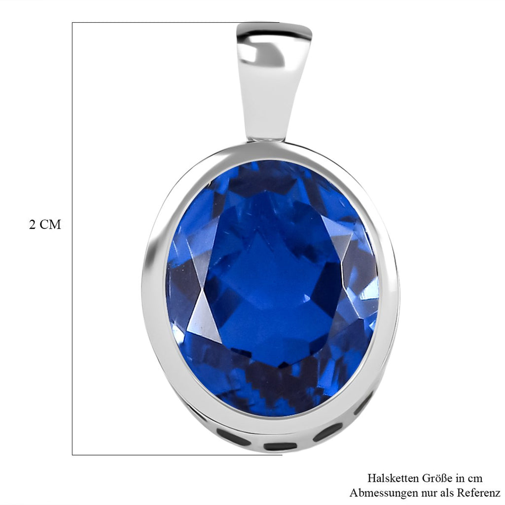 Ceylon Farbe Quarz Anhänger 925 Silber platiniert ca. 4.88 ct