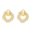 Designer Kristall-Ohrringe, Goldfarben 2.00 ct
