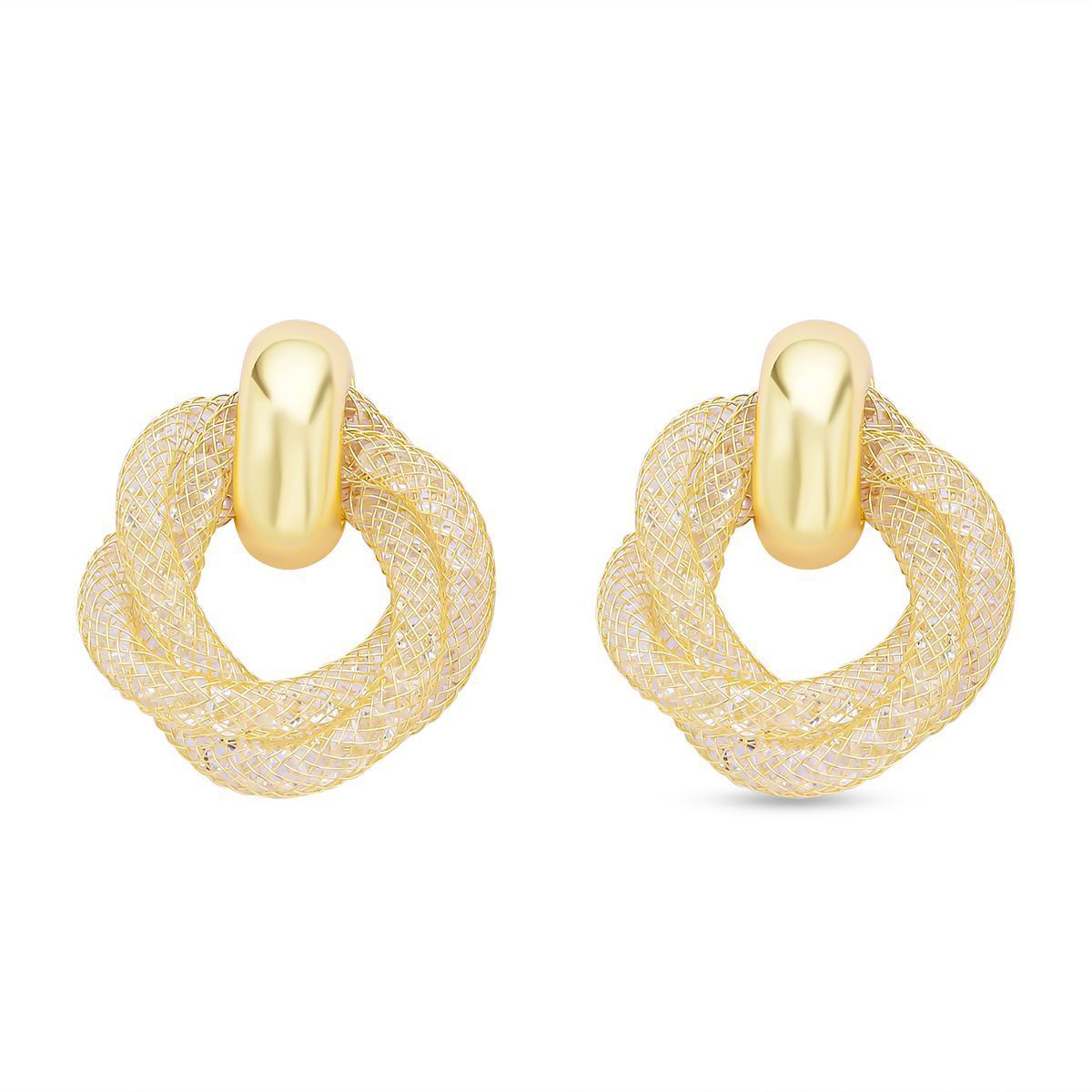Designer Kristall-Ohrringe, Goldfarben 2.00 ct
