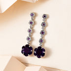 GP Italienische Garten Kollektion - Afrikanische Amethyst Ohrringe, 925 Silber platiniert ca. 6.89 ct