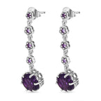 GP Italienische Garten Kollektion - Afrikanische Amethyst Ohrringe, 925 Silber platiniert ca. 6.89 ct
