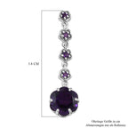 GP Italienische Garten Kollektion - Afrikanische Amethyst Ohrringe, 925 Silber platiniert ca. 6.89 ct