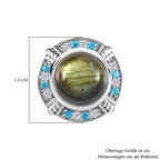 GP Kollektion - Labradorit, Kanchanaburi blaue Saphir Ohrringe, 925 Silber platiniert ca. 10.24 ct