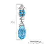 GP Art Déco Kollektion - Himmelblaue Topas, Neon Apatit Ohrringe, 925 Silber platiniert ca. 8.26 ct