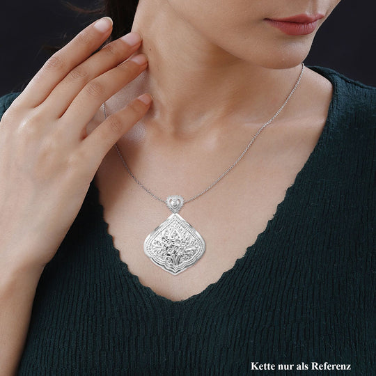 Anhänger mit Blumenmuster, 925 Silber rhodiniert, ca. 9,70g