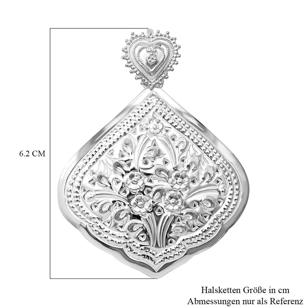Anhänger mit Blumenmuster, 925 Silber rhodiniert, ca. 9,70g