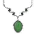 Grüne Aventurin und neongrüne Kristall-Halskette, 50 cm - 10 ct.