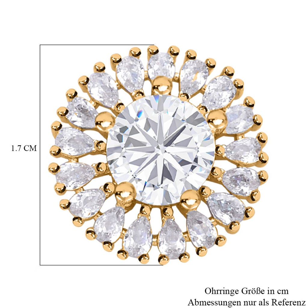 Brillance Weiße Zirkonia Ohrringe, goldfarben