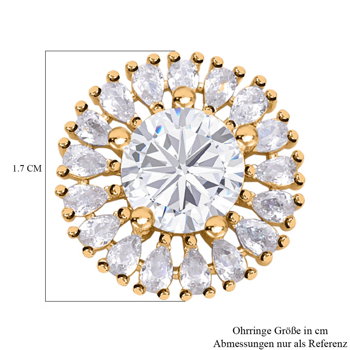 Brillance Weiße Zirkonia Ohrringe, goldfarben
