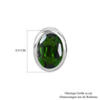 Natürliche Chromdiopsid Ohrringe, 925 Silber platiniert, ca. 1.74 ct