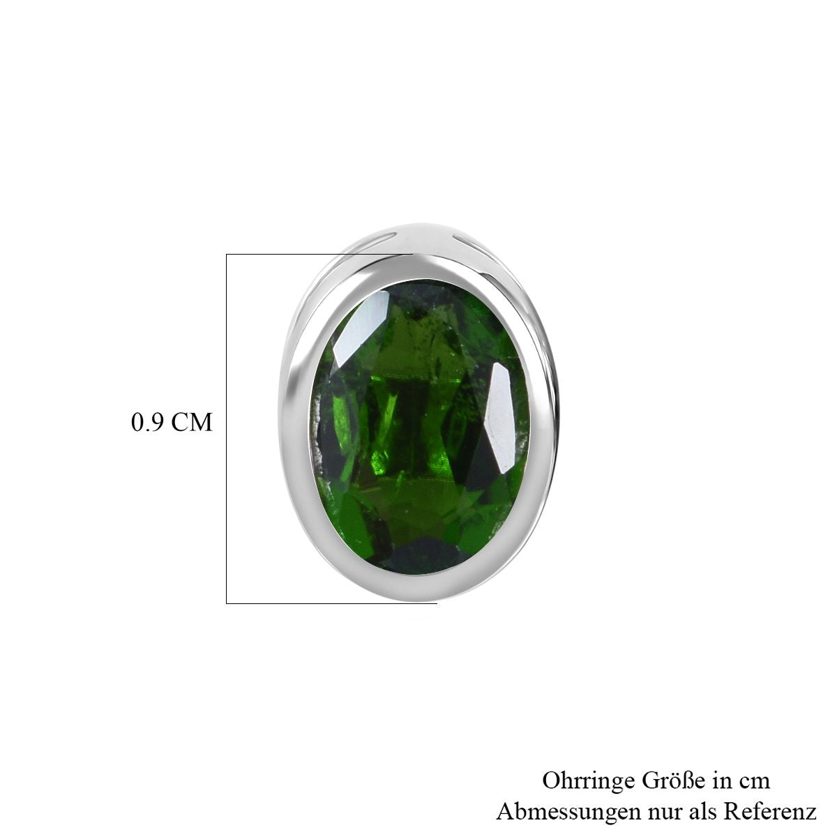 Natürliche Chromdiopsid Ohrringe, 925 Silber platiniert, ca. 1.74 ct