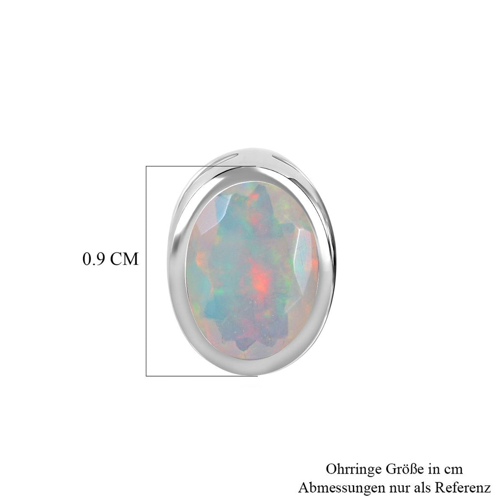 Natürliche, äthiopische Welo Opal-Ohrringe, 925 Silber platiniert ca. 0.96 ct