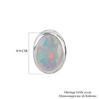 Natürliche, äthiopische Welo Opal-Ohrringe, 925 Silber platiniert ca. 0.96 ct