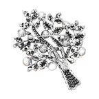 Orangene Kristall Lebensbaum Brosche, Antik-Silber-Plattierung
