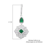 Grüne und weiße Zirkonia Ohrringe, Messing, ca. 1.80 ct
