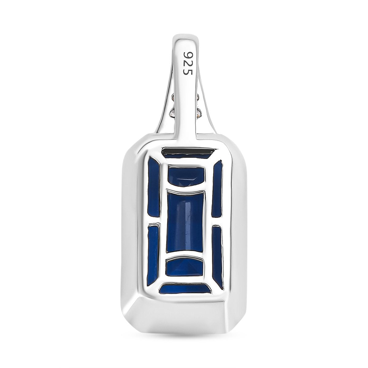 Ceylon Farbe Quarz, Weißer Zirkon Anhänger 925 Silber platiniert ca. 5.27 ct