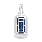 Ceylon Farbe Quarz, Weißer Zirkon Anhänger 925 Silber platiniert ca. 5.27 ct