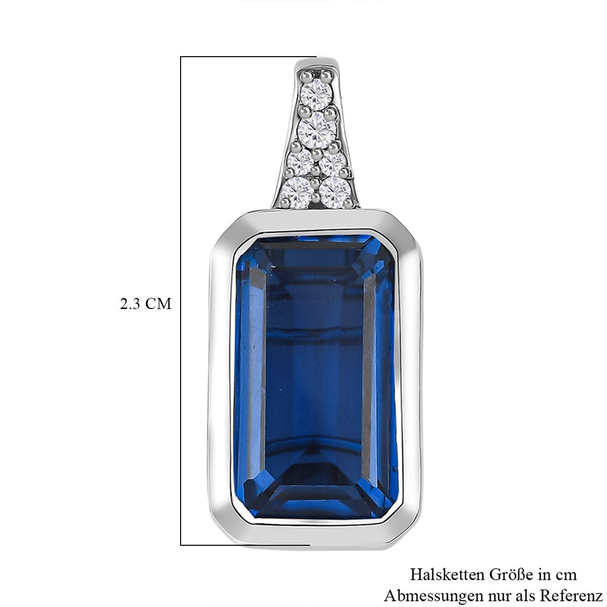 Ceylon Farbe Quarz, Weißer Zirkon Anhänger 925 Silber platiniert ca. 5.27 ct