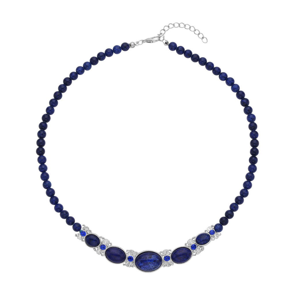 Lapislazuli Halskette, ca. 45 cm, ca. 127,50 ct