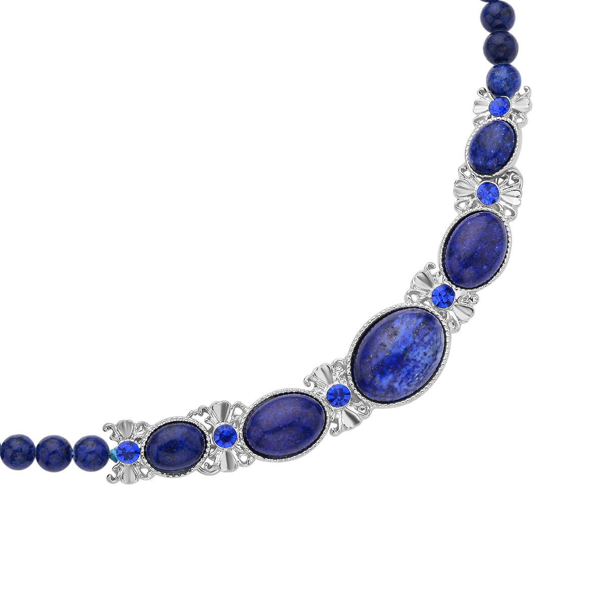 Lapislazuli Halskette, ca. 45 cm, ca. 127,50 ct