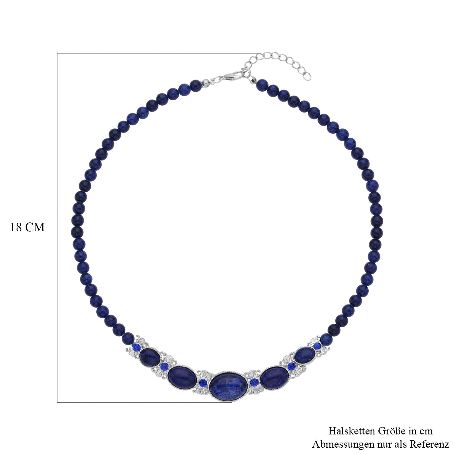 Lapislazuli Halskette, ca. 45 cm, ca. 127,50 ct
