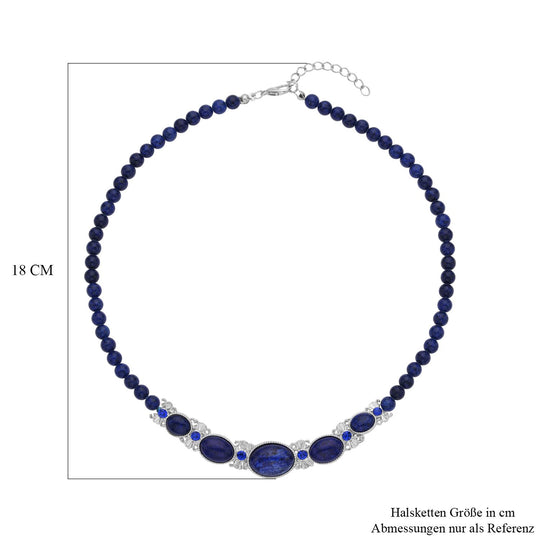 Lapislazuli Halskette, ca. 45 cm, ca. 127,50 ct