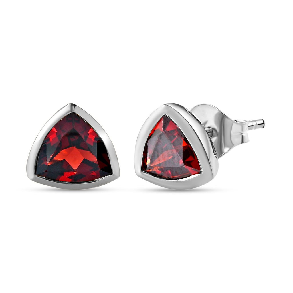 Natürliche Mosambik Granat Ohrringe, 925 Silber platiniert ca. 1.80 ct