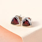 Natürliche Mosambik Granat Ohrringe, 925 Silber platiniert ca. 1.80 ct