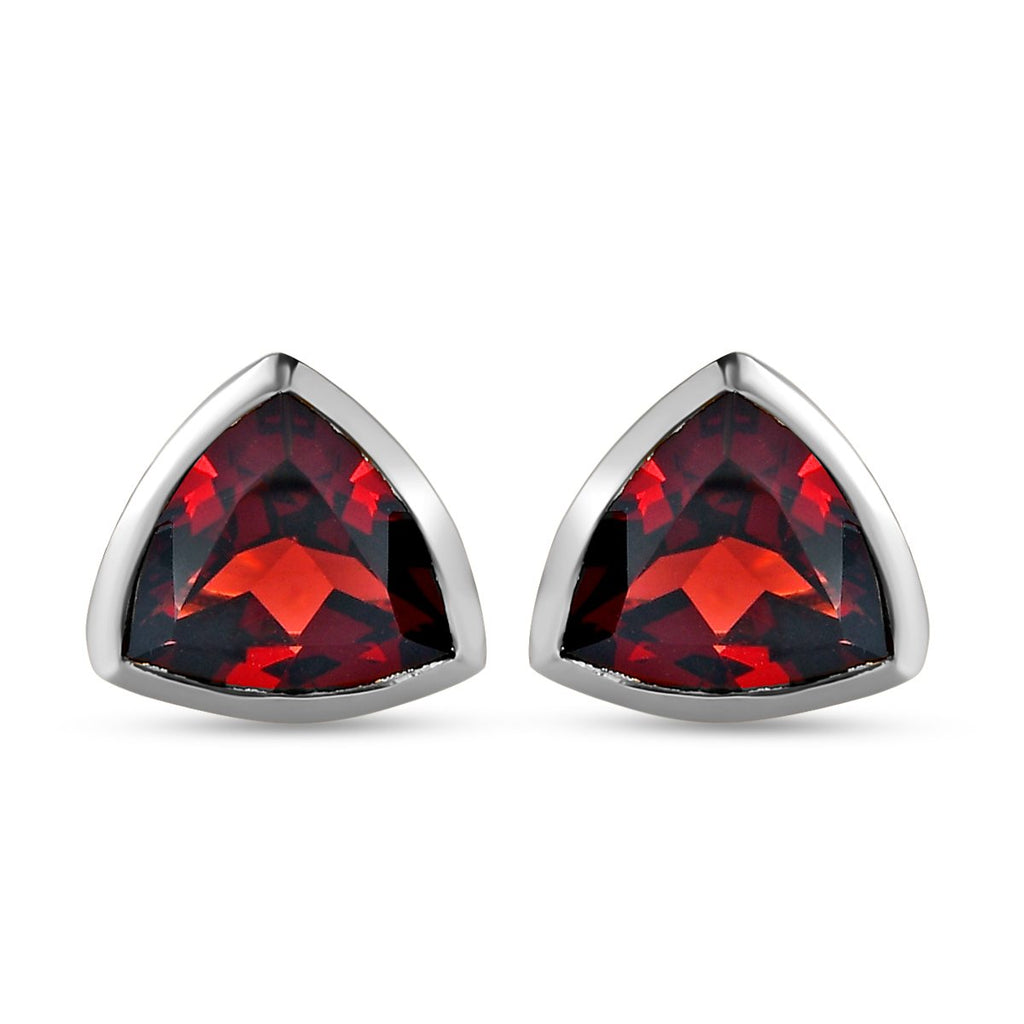 Natürliche Mosambik Granat Ohrringe, 925 Silber platiniert ca. 1.80 ct