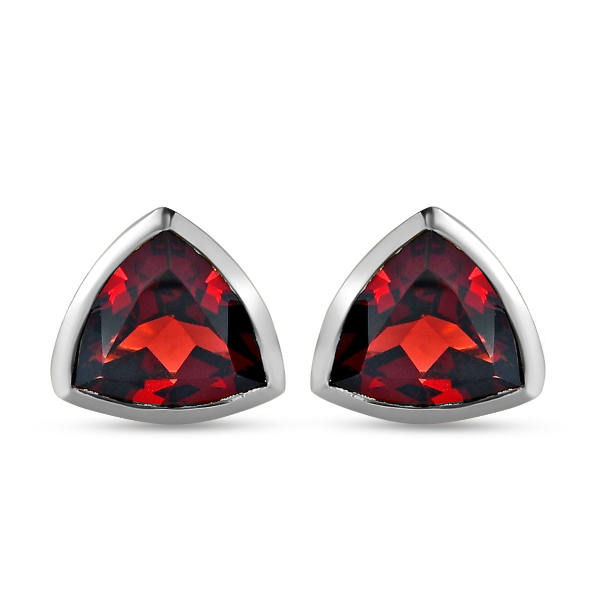 Natürliche Mosambik Granat Ohrringe, 925 Silber platiniert ca. 1.80 ct