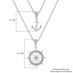 2er Set - Weiße Kristall Halskette, ca. 50 cm