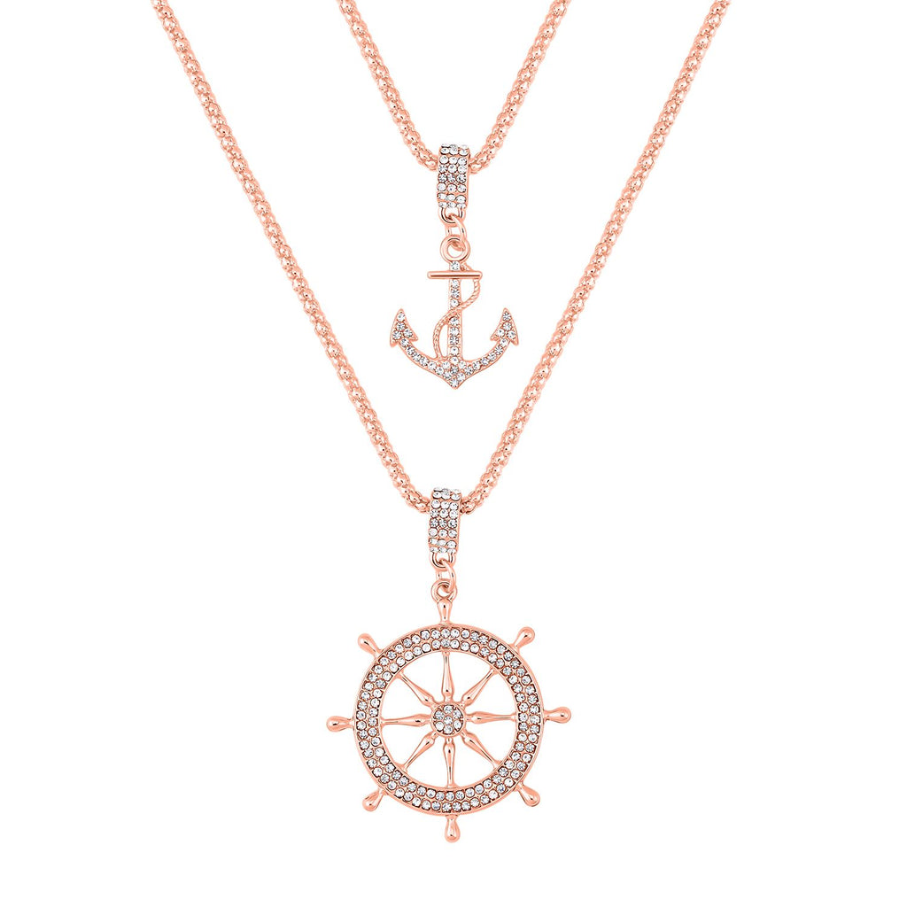 2er Set - Weiße Kristall Halskette, ca. 50 cm 5.00 ct