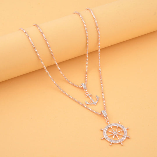 2er Set - Weiße Kristall Halskette, ca. 50 cm 5.00 ct