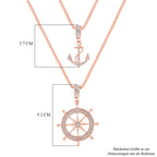 2er Set - Weiße Kristall Halskette, ca. 50 cm 5.00 ct